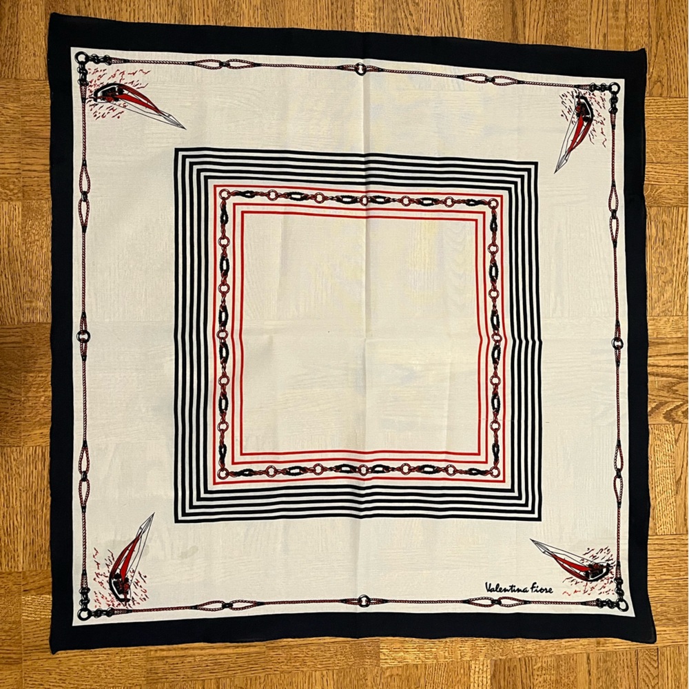 🌸 Valentina Fiore Elegant Scarf with Black and Red Accents (3 for $25)